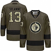Glued Winnipeg Jets #13 Teemu Selanne Green Salute to Service NHL Jersey,baseball caps,new era cap wholesale,wholesale hats
